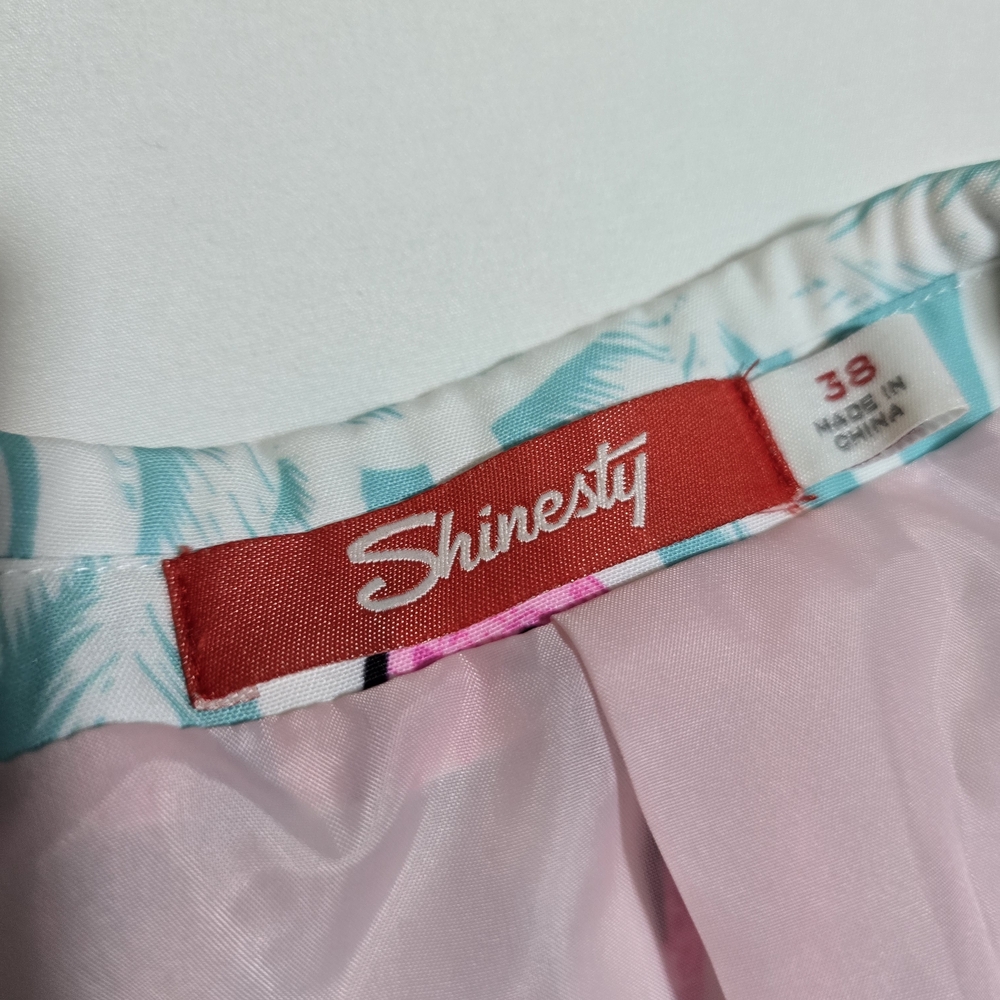 Shinesty El FlamencoTropical Flamingo Print Suit Size 38 Blazer, 30/31 Pants - Picture 5 of 13